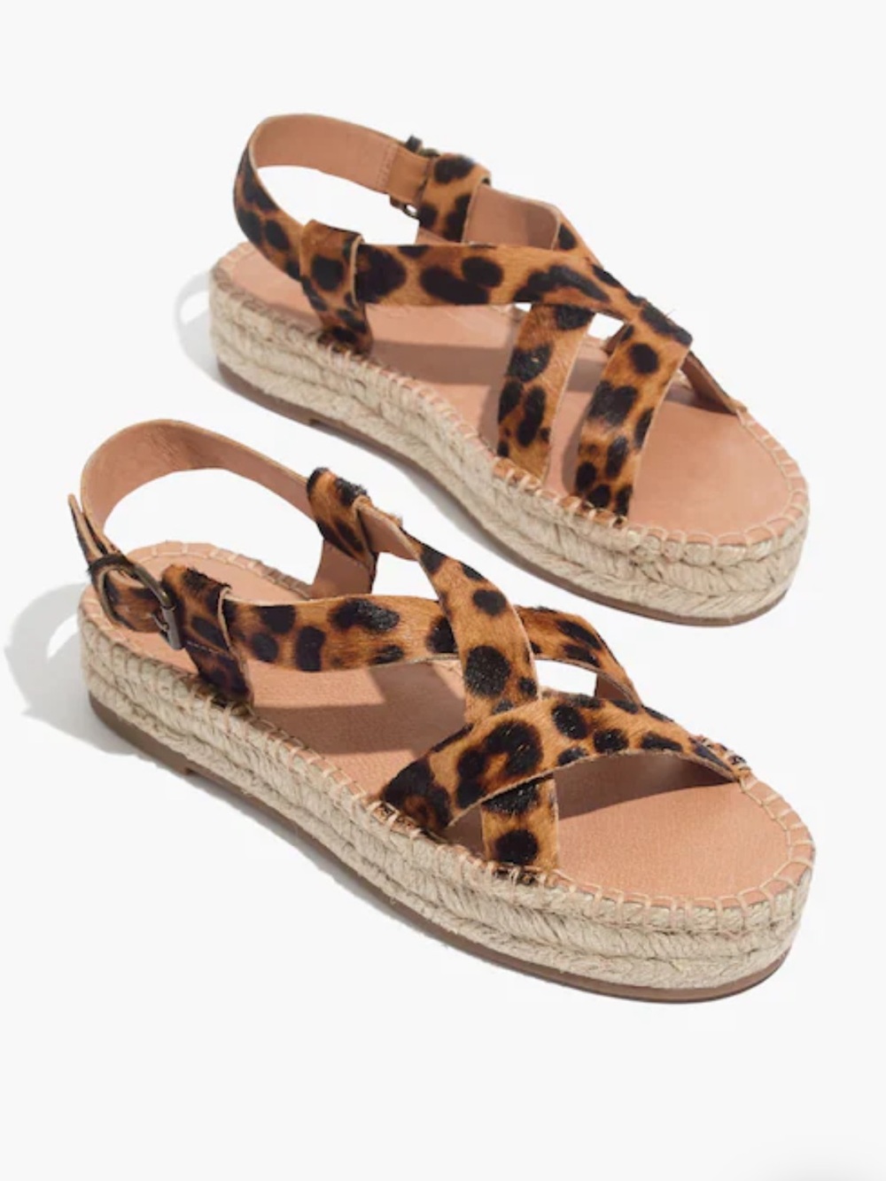 Madewell Malia Espadrille Sandal in Calf Hair Size 8